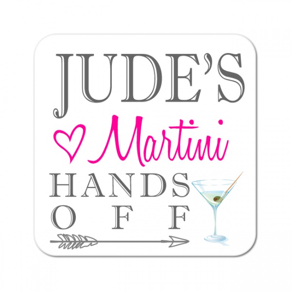 Personalised Martini Wooden Gift Drinks Coaster